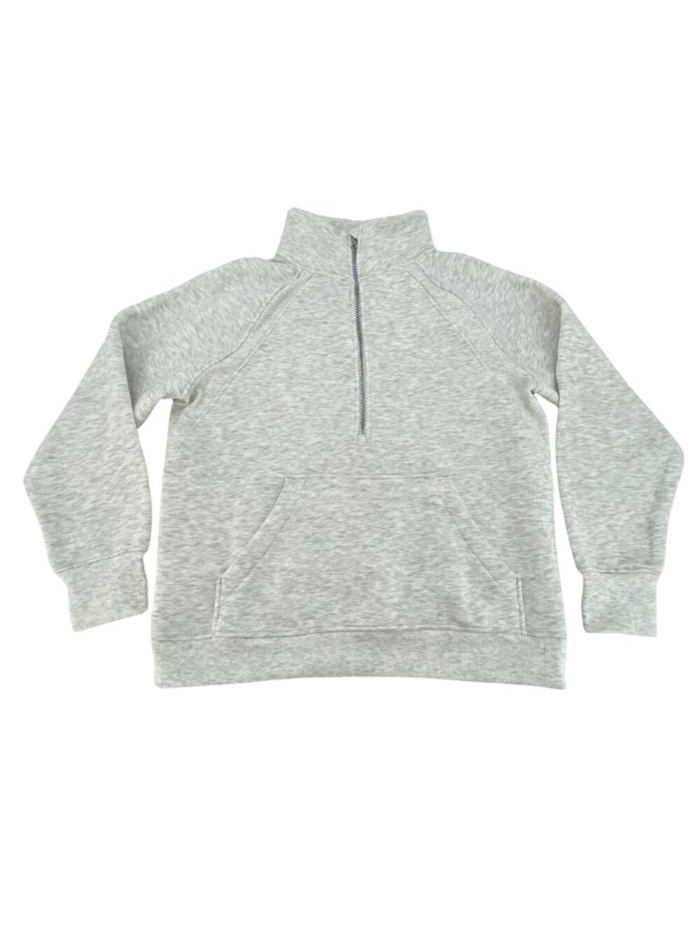 Danskin Women's 1/2 Zip Sweater | Pullover | Light Grey Heather |  Size Large